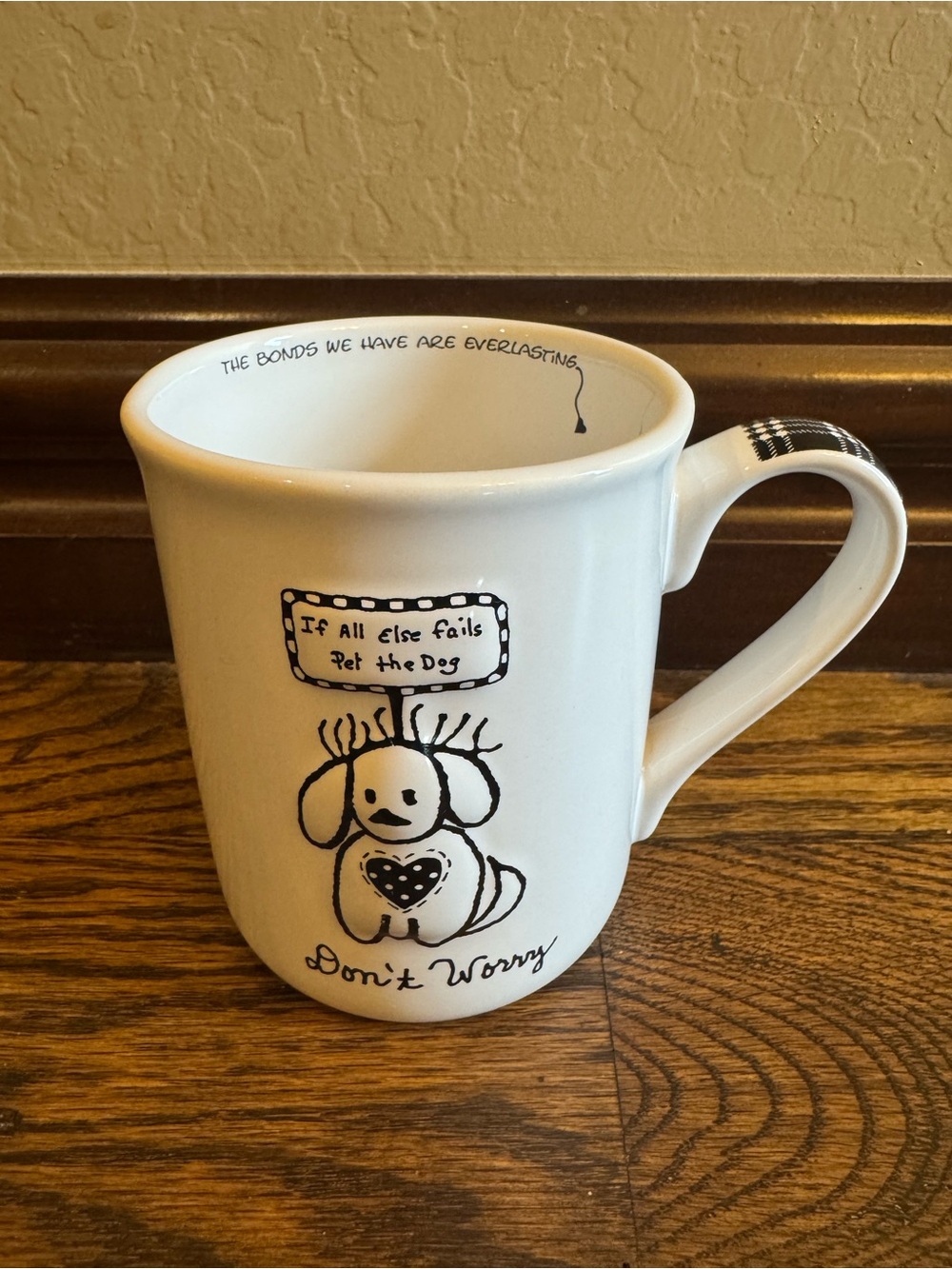 Enesco White Ceramic Mug with Black Dog Illustration